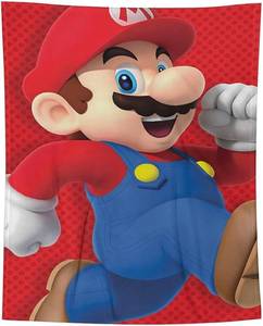 lot 22836 image: Super Mario Soft Flannel Fleece Blanket  40 x 50 Lightweight Kids Throw