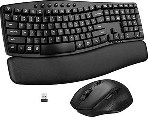 lot 22840 image: Ergonomic Wireless Keyboard & Mouse Combo  Bluetooth2.4G Dual-Mode