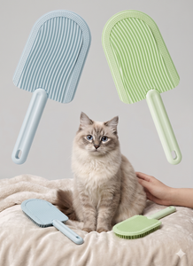 lot 22803 image: 2-Pack Cat Tongue Grooming Comb  Simulated Texture Brush (Green & Blue)
