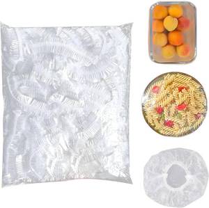lot 22816 image: 100-Pack Large Elastic Bowl Covers  13 Bread Proofing & Food Storage Bags