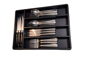 lot 3209 image: Heavy Duty Kitsure Silverware, Flatware Drawer Organizer with Rubber Feet 12 x 8 x 1.5