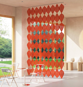 lot 3210 image: 3D Leaf Hanging Room Divider Panels (12 pack) - Decorative Acoustic Felt Screen for Privacy & Noise Reduction