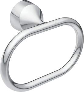lot 3227 image: Idora Chrome Single Post Bathroom Hand Towel Ring, MY3786CH (by Moen)