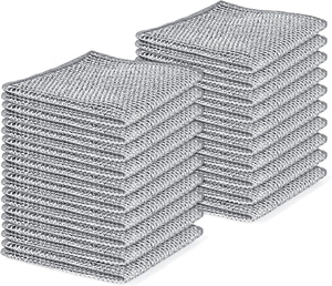 lot 3242 image: 20pcs Set Non-Scratch Steel Wool Dishcloth - Multi-Use Kitchen Scrubbers, Durable Cleaning Pads for Wet & Dry Use