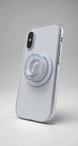 lot 3236 image: Clear Round Magnetic Cellphone Grip & Stand (MagSafe Version)