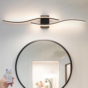 lot 4062 image: Daunton Black Vanity Lights Fixtures Over Mirror, Modern LED Bathroom Light Fixture with Remote Control, 3CCT Dimmable Bathroom Vanity Light 40.5 inch Wall Sconce Lighting for Bedroom, Living Room