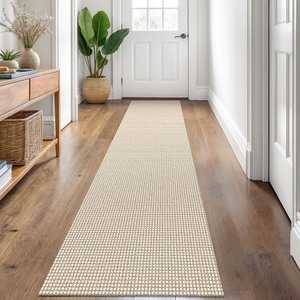 lot 4064 image: Runners for Hallways 2x8 ft Washable Kitchen Runner Non Slip Rubber Backed Hall Runners Cotton Entryway Runner Rugs Floor Carpet for Indoor Backdoor Bedroom Kitchen, IvoryKhaki