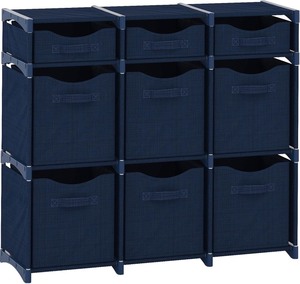 lot 4068 image: Cube Storage Organizer with Storage Bins Included - The Perfect Closet Organizers and Storage Solution. Includes 9 Storage Cubes, Great For Toy Storage, Closet Storage, Clothes Storage (Navy)