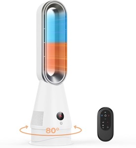 lot 4095 image: 2-in-1 Bladeless Heater and Cooler Fan - 1600W Quiet Space Heaters & 8 Speeds Tower Fans with Remote, 80° Oscillation, 9H Timer, Touch Switch, Anti-Tipping Protection for Indoor Home Office