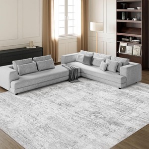 lot 4099 image: Art&Tuft 9x12 Area Rug, Anti-Slip Backing Abstract Area Rugs 9x12 Living Room, Stain Resistant Large Area Rugs for Living Room, Foldable Machine Washable Rugs (9x12, 01-Grey)
