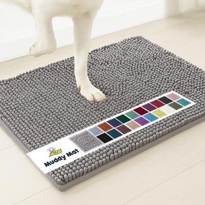 lot 4101 image: Muddy Mat�  Super Absorbent Door Mat Indoor, Microfiber Quick Dry Chenille Entryway Rug, Non-Slip Front Door Mat, Indoor Mats for Entryway, Machine Washable Pet Rug, Grey 24x36