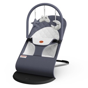 lot 2762 image: Portable Baby Bouncer Seat for Infants, 0-18 Months, 3 Modes of Use with Rocker & Stationary Options, Ergonomic Infant Chair with Hanging Toys  Grey