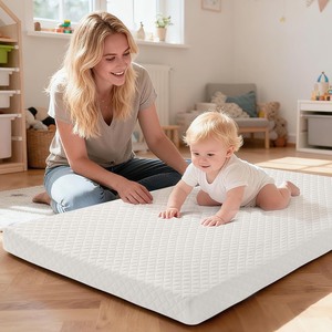 lot 2788 image: Pack and Play Mattress Pad, 38x26 Dual-Sided Memory Foam Pack N Play Mattresses, Portable Baby Crib Mattress, Machine Washable