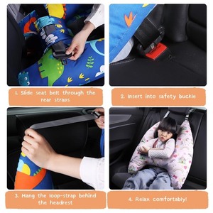lot 4135 image: Travel Pillow Car Cushion for Kids 6 Years Old Shoulder Neck Back Support & Seat Belt Comfort, Road Trip Cozy Sleeping Gift for Young Travelers, Parents, Families, Baby Shower (Unicorn Pink)