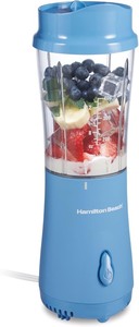 lot 4144 image: Hamilton Beach Portable Blender for Shakes and Smoothies, 14 Oz BPA Free Travel Cup & Lid, Durable Stainless Steel Blades, Personal Smoothie Blender, Tranquil Blue (51172)