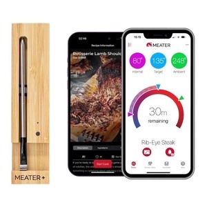 lot 4149 image: MEATER Plus Smart Bluetooth Wireless Meat Thermometer Digital  BBQ, Grill, Oven, Smoker, Air Fryer, Kitchen  Perfect for Steak, Chicken, Turkey, and More  Delicious Recipes in App