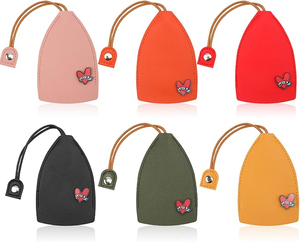 lot 3253 image: 5 Pcs PU Leather Key Case with Heart Emblem, Large Capacity Key Fob Holder, Portable KEY Pouch, Keychain Bag, Sleeve (5 Colors)