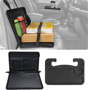 lot 3276 image: Front Seat Organizer with Car Steering Wheel Tray Portable Work Desk Tray, Storage Box for Laptop