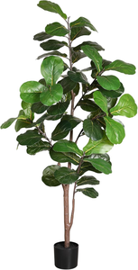 6' Artificial Fiddle Leaf Fig Tree - Realistic Faux Ficus Lyrata Floor Plant with Adjustable Branches and Pot - Indoor/Outdoor Greenery Home & Office Decor