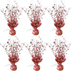 lot 3283 image: 6 Pack Rose Gold Metallic Foil Star Spray Centerpiece - 12.4 Table Decorations