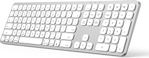 lot 3286 image: Wireless Keyboard for Mac with Numeric Keypad, Aluminum Bluetooth Keyboard, Backlit, Rechargeable, Full Size Multimedia Keys Work with MacBook ProAir, iMac, iPad, iPhone 17 16 15 14, US English (Wonder Series)