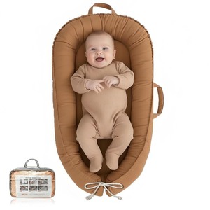 lot 2799 image: Baby Lounger - Infant Lounger for Newborn 0-24 Months, Pure Cotton Breathable Baby Nest Lounger, Newborn Essentials for Baby Boys & Girls, Portable Baby Lounger for Home and Travel