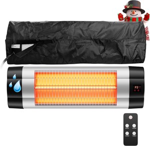 lot 2816 image: Wall Mounted Infrared Heater with 1 Seconds Instant Warmth, Quiet Electric Radiant Heating for Garage Greenhouse Porch, 1500W Adjustable Temperature Patio Heater