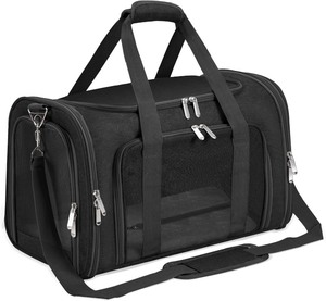 lot 2817 image: Soft-Sided CatDogPet Carrier, Collapsible Pets Travel Carriers for Big CatsSmall Dogs with Shoulder Strap & Removable Mat, Mesh Puppy Carry Bag, Up to 16 Lbs, TSA Airline Approved(Black)