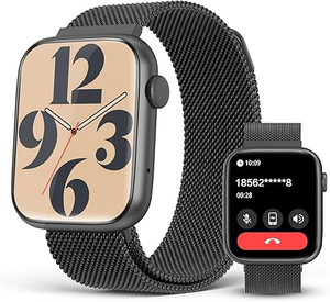 lot 3303 image: Bluetooth Calling Smart Watch with Smart Health Monitoring, Blood Pressure Monitor,1.9 HD Full Touch Screen, 247 Heart Rate Monitor, SpO2Sleep Tracker, IP67 Waterproof, 123 Sports Fitness Tracker for Android iOS