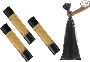lot 3307 image: 3 Rolls (75 Pcs) Coffee Knock Box Trash Bags for Commercial Floor Standing, Thick Garbage Bag for Coffee Shop, Bar, Home, Office, Kitchen (black)