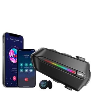lot 3329 image: C5S Motorcycle Bluetooth Headset, Wireless Dual Earphone On Ear Helmet V5.3, HD Calling and HiFi Music, IP67 Waterproof, Compatible With All Helmets