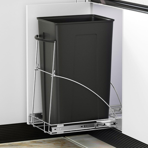 lot 3336 image: Insputer Pullout Shelf for Kitchen Trash Can - Requires 13W x 18D Cabinet, Slide Out Shelf for Kitchen Trash Can (silver)