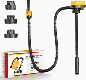 lot 3340 image: Cordless Fuel Transfer Pump with Auto-Stop, 3.2 GPM Flow Portable Fuel Pump Compatible with DeWalt 20V & Milwaukee 18V Batteries, with 51 Hose, 3 Adapters for Diesel, Gasoline (Bare Tool)