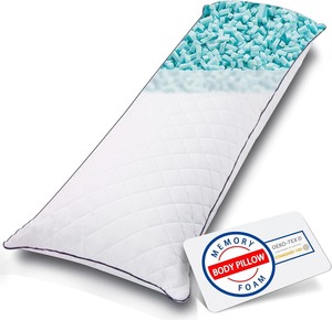 lot 2790 image: MIDDLE ONE Body Pillow, Memory Foam Body Pillows for Adults Sleeping, Long Pillow for Bed, Big Large Firm Full Body Pillow for Side Sleeper, 20x54 Inch, White
