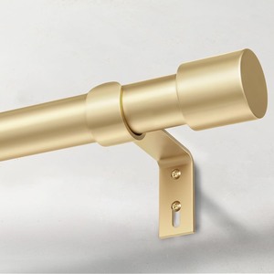 lot 2812 image: Heavy Duty Curtain Rods for Windows 66 to 120 Inch, 1 Inch Gold Curtain Rod Adjustable, Decorative Long Curtains Rods with Metal Finials, Easy Installation and Modern Design (A2,Gold,30-120)