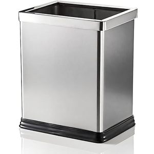 lot 22860 image: 10-Liter Stainless Steel Open-Top Office Trash Can