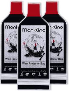 lot 22880 image: 3-Pack Leakproof Wine Bottle Travel Protectors  Triple-Layer Cushioning