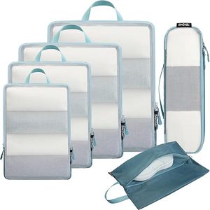 lot 22890 image: BAGAIL 6-Set Ultralight Compression Packing Cubes  Travel Luggage Organizer