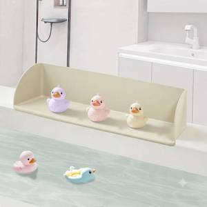 lot 22883 image: Bathtub Splash Guard with 6 Suction Cups 16-Inch White Edge Protector
