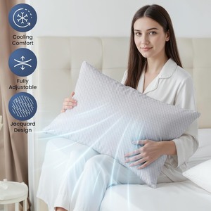 lot 4164 image: Bedding Shredded Memory Foam Pillows (King), Cooling Adjustable Bed Pillows for Sleeping with Washable Pillow Case, Back, Stomach and Side Sleeper Pillow, Plush and Supportive (1 Pack)