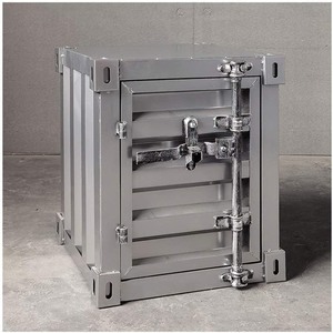 **Retail $404.00**Bedside Table Container Industrial Wind Nightstand with Lock Storage Cabinet Creative Bedside Cabinet Nightstand Side Table(I-Silver)