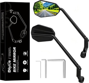 lot 4182 image: Long Bike Mirror, Diyife 2 Pcs HD Wide Angle Large Bicycle Mirrors for Handlebars, 360°Adjustable Anti-shake Bicycle Rear View Mirror, Bike Accessories for Ebike Scooter Mountain Road Bike