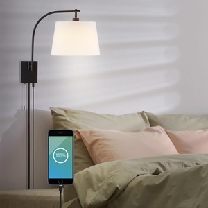 lot 4183 image: JONATHAN Y 22.5 Oil Rubbed Bronze 1-Light Iron Gooseneck Swing Arm Wall Sconce, Mid-Century Modern Plug-in or Hardwired Lamp with USB, Pull Chain, LED Bulb Included JYL6013A