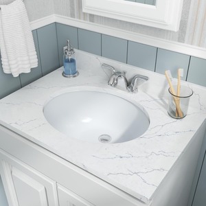 lot 4185 image: 19.5 (L) x 16.0 (W) x 8.125 (H) Oval Porcelain Ceramic Undermount Bathroom Vanity Vessel Sink, White