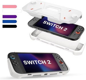 lot 4192 image: Protective Case for Nintendo Switch 2 (2025), TPU Middle Frame & PC Front Protector 360° Protection, Non-Slip Ergonomic Grip, Shockproof & Anti-Scratch Shell Cover, White