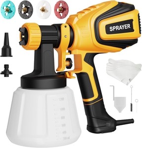 lot 4204 image: Paint Sprayer, 700W HVLP Spray Gun with Cleaning & Blowing Joints, 4 Nozzles and 3 Patterns, Easy to Clean, for Furniture, Cabinets, Fence, Walls, Door, Garden Chairs etc. VF803
