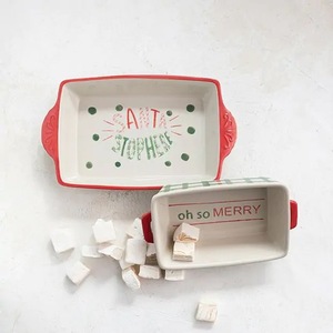 lot 2863 image: SANTA STOP HERE STONEWARE BAKER
