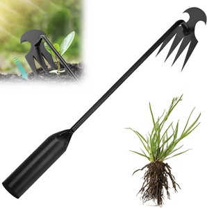 lot 2866 image: Weed Puller Tool Garden Weed Pulling Tool,Portable Garden Weeding Tool,4 Teeth Manganese Steel Forged Hand Weeder for Vegetable Gardening Backyard Farm Planting & Weeding,Ideal for Gardening
