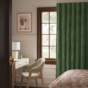lot 2883 image: 2pk 50x63 Blackout Velvet Curtain Panels Green - Threshold Solid Woven, Machine Wash, OEKO-TEX Certified