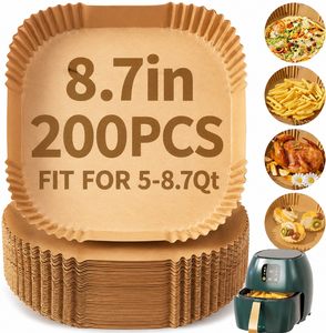 lot 11190 image: 200PCS 8 Air Fryer Paper Liners Non-Stick Disposable Parchment